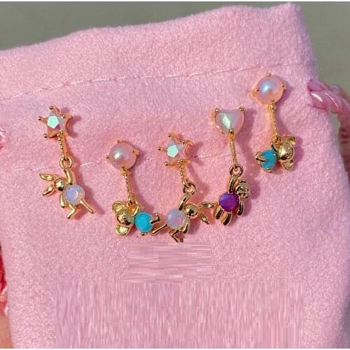 Minimal Cute Lovely Girl Women Jewelry 100% 925 Sterling Silver Tiny Animal Drop Charm Earring