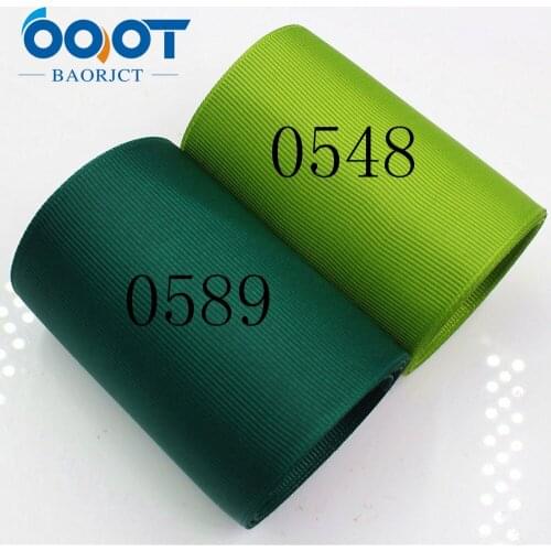 OOOT BAORJCT 176061 75mm 10yard Solid Color Ribbons Thermal transfer Printed grosgrain Wedding Accessories DIY handmade material