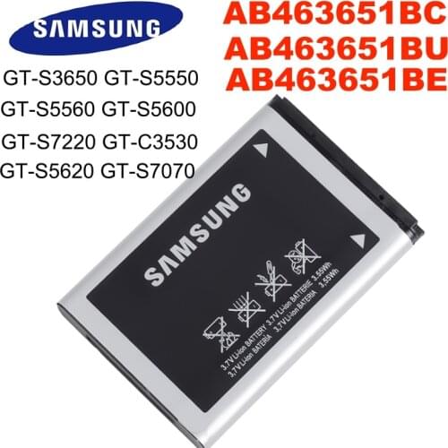 SAMSUNG Original Battery AB463651BC AB463651BE AB463651BU For Samsung GT-S3650 S5550 S5560 S5600 S5620 S7070 S7220 C3530