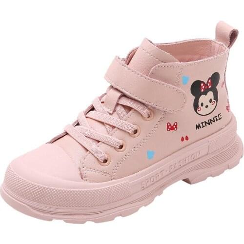 Disney autumn childrens cartoon Minnie Mickey boys and girls non-slip soft-soled casual shoes sports shoes ankle boots