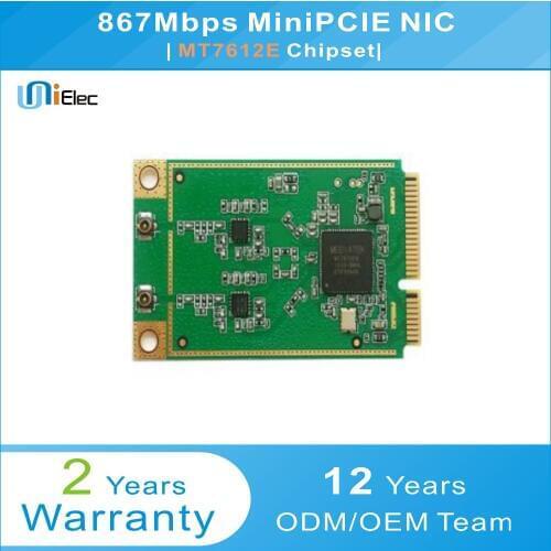 MTK MT7612 2x2 21dbm 5GHz 802.11ac/n/a 867Mbps MT7612E MiniPCIE Support omnipeek NIC PCBA ODM OEM WiFi Custom Board