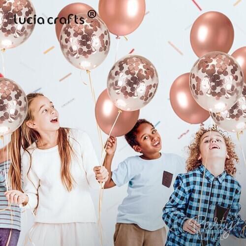 SALE!5Pcs 12"/18" Rose Gold Air Balloons Christmas Birthday Party Confetti Balloon Decorations Wedding Festival Supplies H0610