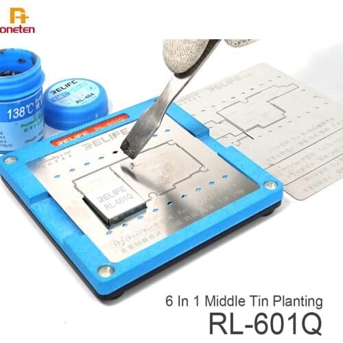 Relife RL-601Q 6 In 1 Middle Frame Tin Planting Platform BGA Reballing For iPhone 11promax 11pro Xsmax XS Layer CPU Tool