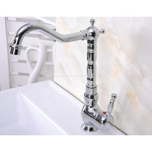 Single Handle Bathroom Hot/Cold Water Mixer Taps Basin Faucet Bathroom Kitchen Deck Mounted Chrome Basin Faucet znf671