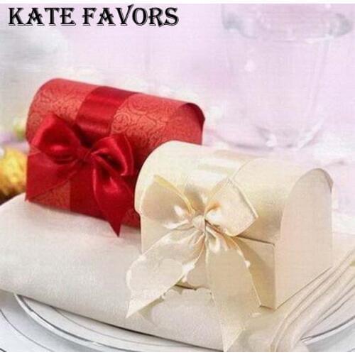 Beige Treasure Chest Wedding Favor Candy Boxes Gift Box Popular Bridal Shower Chocolate Boxes 12pcs