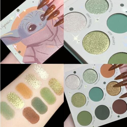 9 Colors Eyeshadow Fine Powder Natural Three-Dimensional Easy To Color Student Glitter Cartoon Eyeshadow