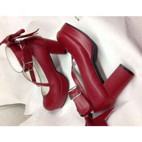 Lolita high-heeled magic girl Madokazu cute round incense cosplay shoes A