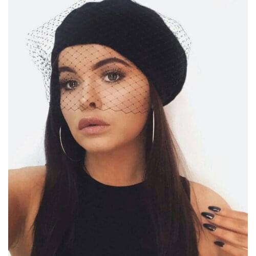 Black veil SWAROVSKI Crystal black birdcage headband veil voilette masquerade ball veil bridal headpiece bachelorette veil gatsb