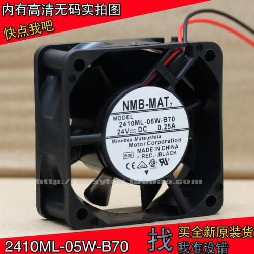 NEW NMB-MAT Minebea 2410ML-05W-B70 6025 6CM 24V 0.25A 2lines Double Ball bearing cooling fan