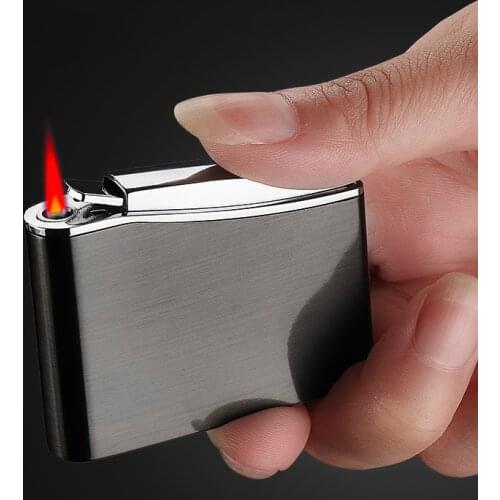 Vintage Windproof Metal Butane Gas Lighter Jet Torch Turbo Red Flame Lighter Cigar Cigarette Smoking Accessories Gadget for Men