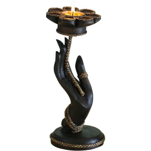 WHYOU Decorative Wooden Candlesticks