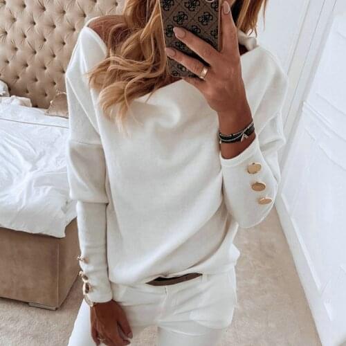 2021Spring Autumn Women Off Shoulder Knitted Sweaters Sexy Long Slash Neck Button Solid Casual Sweater Streetwear Pullover Tops
