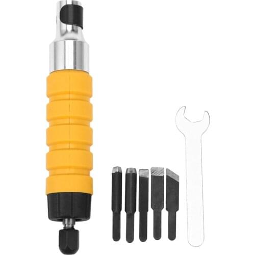 1 Set Wood Chisel Carving Tool Set Chuck Attachment For Electric Drill Flexible Shaft