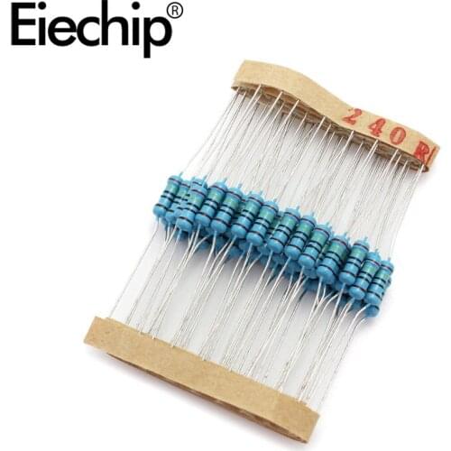 100pcs/lot 0.5W 1 ohm 1% Metal film resistor 1/2W resistance 240R Electronic resistors