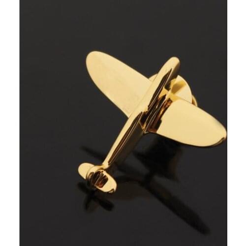 100pcs/lot Personal Customize Airplane Brooch Pins Classic Gold Plane Aircraft Brooches For Women Mens Jewelry Gift Wholesale