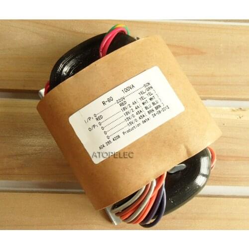 220V 100W R-Core Transformer 18V+18V 15V+15V for Audio Amplifier Preamp AMP R Core