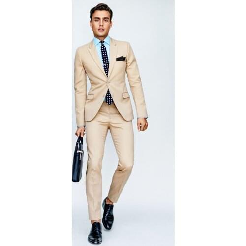4Pieces(Jacket+Pant) Champagne Fashion Bespoke Men Suits New Style High Quality Office Business Terno Masculino