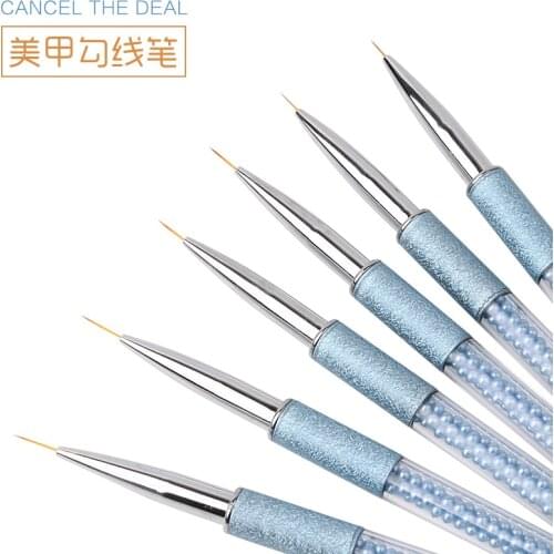 5/7/10/11mm Nail Art Painting Brush Nylon Hair Nail Liner Pen Manicure Pearl Rod Acrylic UV Gel Painting Line Brush