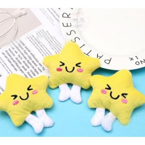 5Pcs/lot Creative Cartoon Appliques Cute Plush Star Patch Headwear Clothing Accessories DIY Stuffed Cotton Plush Toys