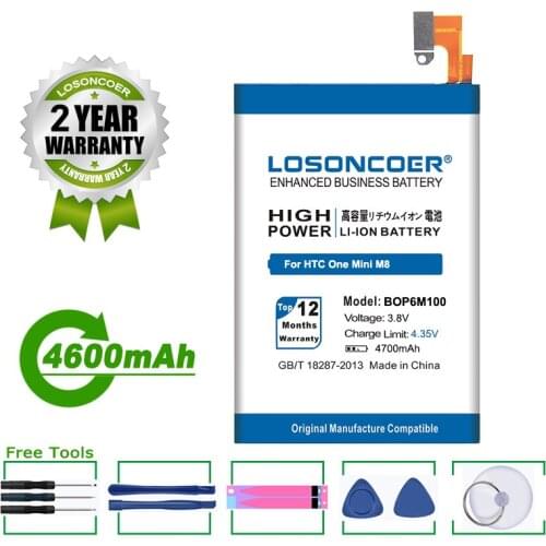 LOSONCOER Battery 4600mAh BOP6M100 Battery For HTC One Mini 2 / M8 Mini M5 Battery