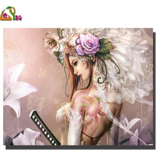 Full Square/Round Drill 5D DIY Diamond Painting "Samurai bride" Embroidery Cross Stitch 3d Rhinestone Mosaic Home Decor