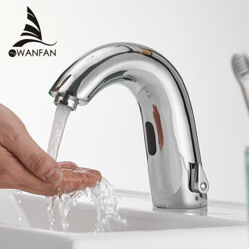 Basin Faucets Automatic Faucet infrared Bathroom Sink Faucet Touchless Inductive Electric Deck Toilet Wash Mixer Water Tap 8906