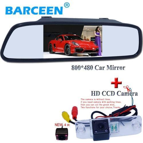 4.3" car display mirror with glass lcd screen+170 viewing degree car reversing camera 4IR for car parking for Hyundai Elantra