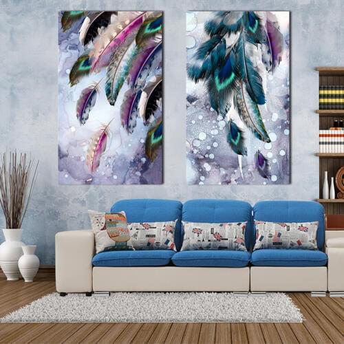 Diy 5d large diamond mosaic abstract colorful feather diamond painting cross stitch 3d full square embroidery home decor AA1996