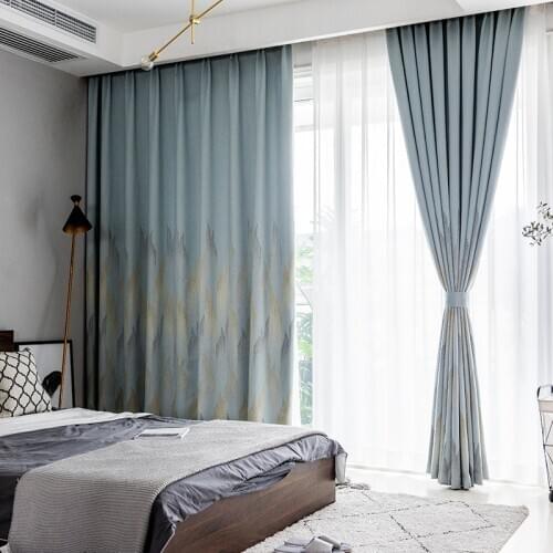 Chicity Elegant Thick Luxury Modern Curtains for Living room Stripe Jacquard Fabrics Blackout Curtains for Bedroom Window
