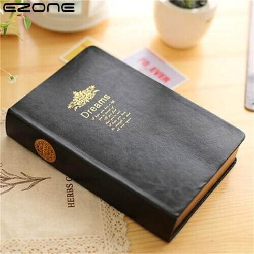 EZONE 208 Pages Retro Super Thicken Golden Rim Blank Notebook Dream Notepad large painting write Diary Stationery Journal Gift