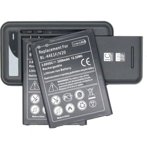 ITopZea 2x 3200mAh / 12.32Wh BL-44E1F / BL44E1F / BL 44E1F Replacement Battery + Universal Wall Charger For LG V20 H990 F800