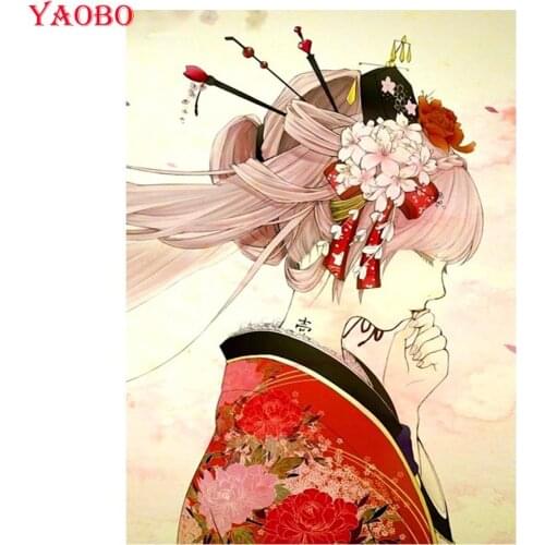 Full Square Diamond PaintingJapanese Geisha Girl 5D Home Decoration DIY Full Kits Diamond Embroidery Sale Mosaic Handmade Gift