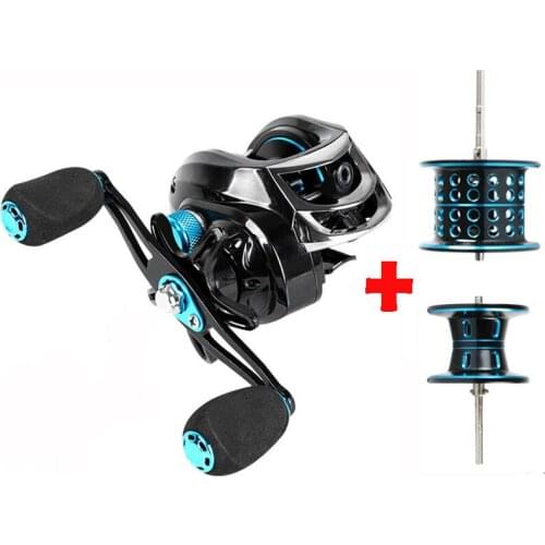 GLS Baitcasting Reel Dual Brake System Reel 20 KG Max Drag 8+1 BB 7.2:1 High Speed Fishing Reel Free 2PCS Metal Spare Spool