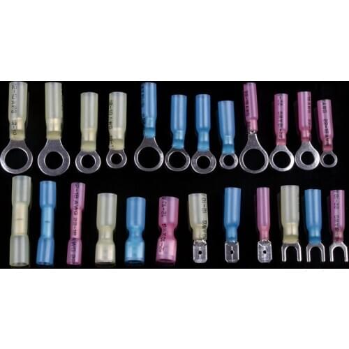 240Pcs Waterproof Heat Shrink Crimp Automotive Terminals Set Insulated Electrical Wire Cable Butt Connectors Red Blue Yellow Kit