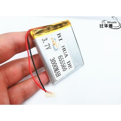 Li-po 2pcs 3.7V,3000mAH,[655560] Polymer lithium ion / Li-ion battery for TOY,POWER BANK,GPS,mp3,mp4,cell phone,speaker