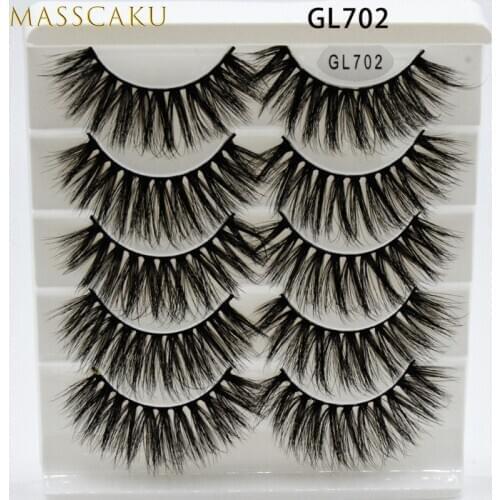 MASSCAKU 5 pairs natural false eyelashes fake lashes long makeup 3d mink eyelashes eyelash extension mink eyelashes for beauty