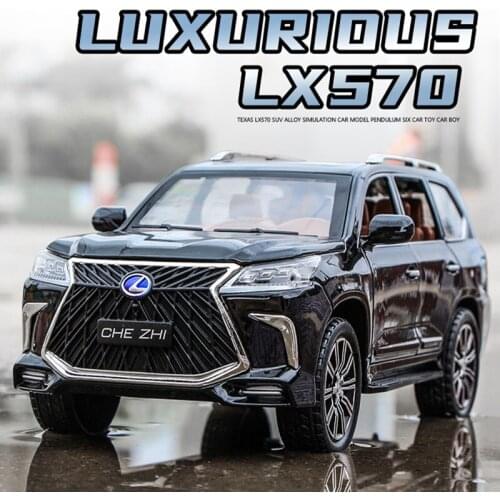 1:24 Lexus LX570 Diecast Alloy Car Model Collectible Diecasts Boy Birthday Present Pull Back Die cast Toys Vehicles for Children