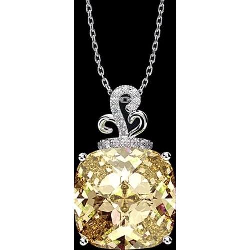 MOONROCY Crystal Chokers Pendant Necklace Silver Color Yellow Pink Geometry for Women Girls Dropshipping Jewelry Wholesale Gift