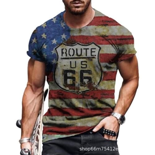 Mens T-Shirt 2021 Summer Personality 3D Digital Printing Mens Comfortable Short-Sleeve O Neck All-Match Trendy Casual T-Shirt