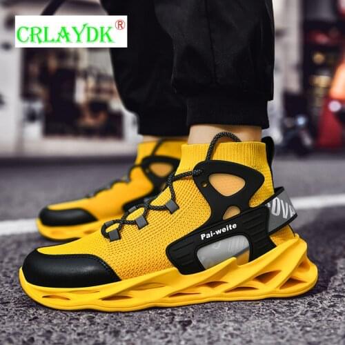 CRLAYDK Men Fashion Running Shoes High Top Sneakers Outdoor Walking Breathable Non-Slip Tennis Lightweight Blade Boys Tennis