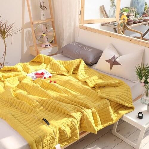 Air Conditioned Quilt Duvet Quilt Solid Color Bedspread Soft Comforter Washed quilt summer cool quilt Washable Bed Quilt