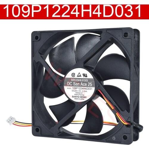 Original For Sanyo Denki 109P1224H4D031 DC 24V 0.24A 120x120x25mm 3-wire Server Cooler Fan
