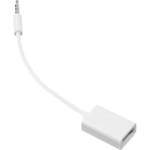 Portable Vehicular Audio High Speed 3.5mm Car MP3 Male AUX Audio Plug Jack To USB 2.0 Female Converter Connector Cable Cord