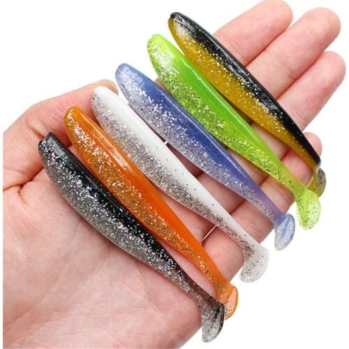 6PCS/Lot 8cm 3.5g Wobblers Fishing Lures Easy Shiner Jig Swimbait Artificial Silicone Double Color Soft Bait Carp Bass Lures