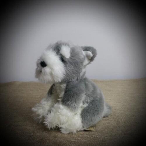 Lifelike Dogs Dolls Plush Animals Toy Cute Schnauzer Doll Toys Children Gift
