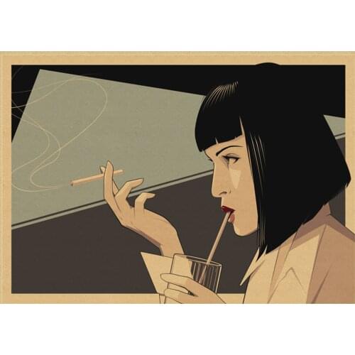 Pulp Fiction Retro Art Decor Poster Bar Cafe Wall Decor Home Decor Quality Canvas Painting living room bedroom Wall Decor A813