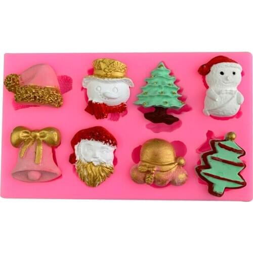 Deer Christmas tree silicone mold chocolate fondant Christmas cake decoration handicraft resin mold clay grinder soap mold