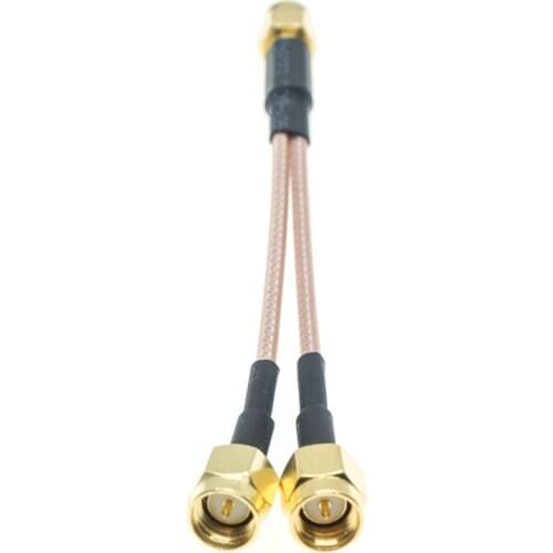 SMA Male to Y Type 2x SMA Male Splitter Combiner Pigtail Cable RG316