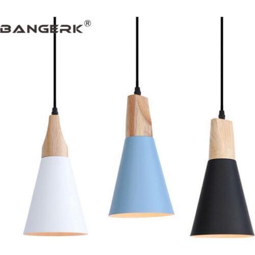 Nordic Design Iron Wood LED Pendant Light Modern Home Decor Loft Design Dining Room Hanging Lamp Pendant Lighting Fixtures