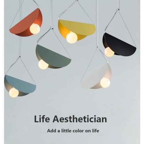 Nordic Geometry LED pendant light lamp colorful bedroom art iron hanglamps kids room restaurant modern lighting fixtures